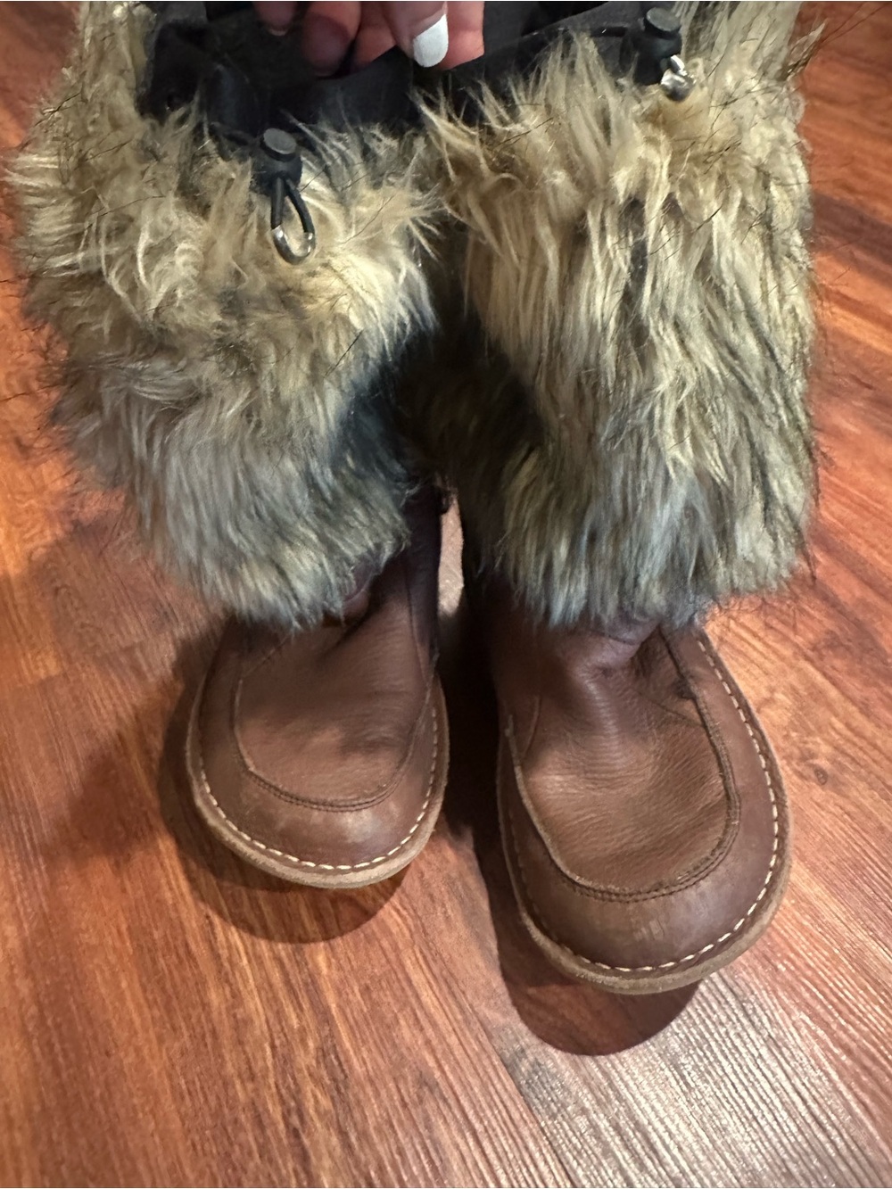 Women’s Sorel Brown Faux Fur Trim Winter Boots